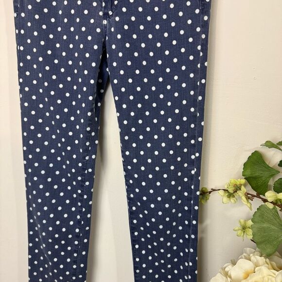 AG Adriano Goldschmied | the Stevie Ankle | Slim Straight leg Jeans | Navy Polka - Picture 4 of 10